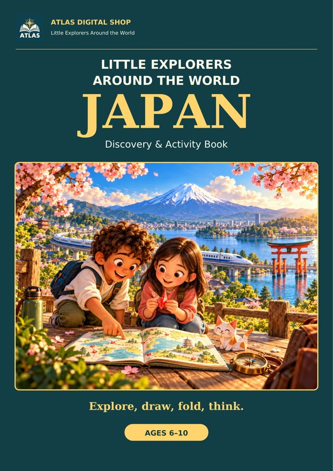 İngilizceyle Japonya’yı Keşfet! | 6–10 Yaş Eğitici ve Eğlenceli Etkinlik Kitabı | Yazdırılabilir PDF
